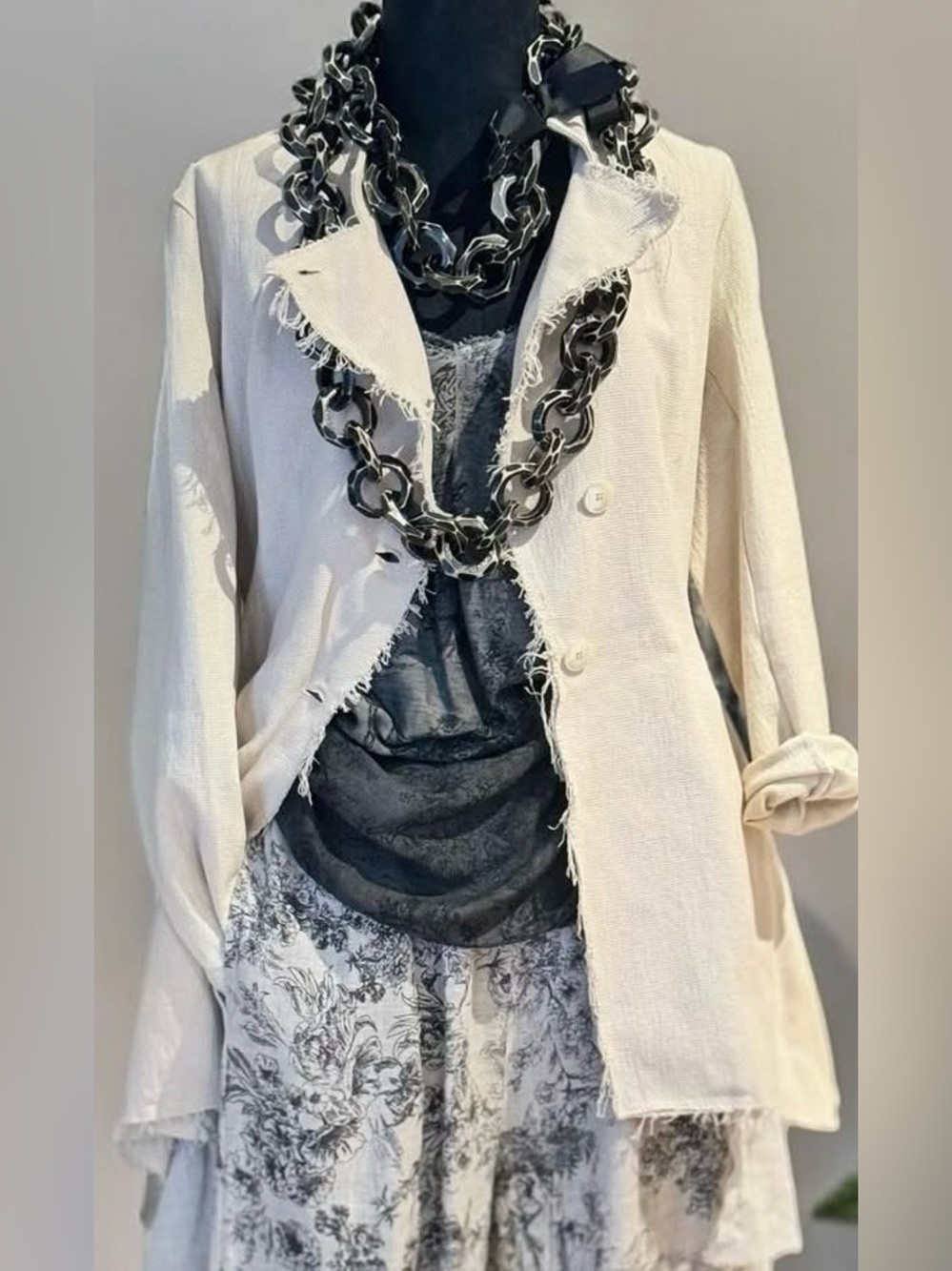 (NWOT) SANCTAMUERTE Duster Coat/Blazer made in Italy- New without tags